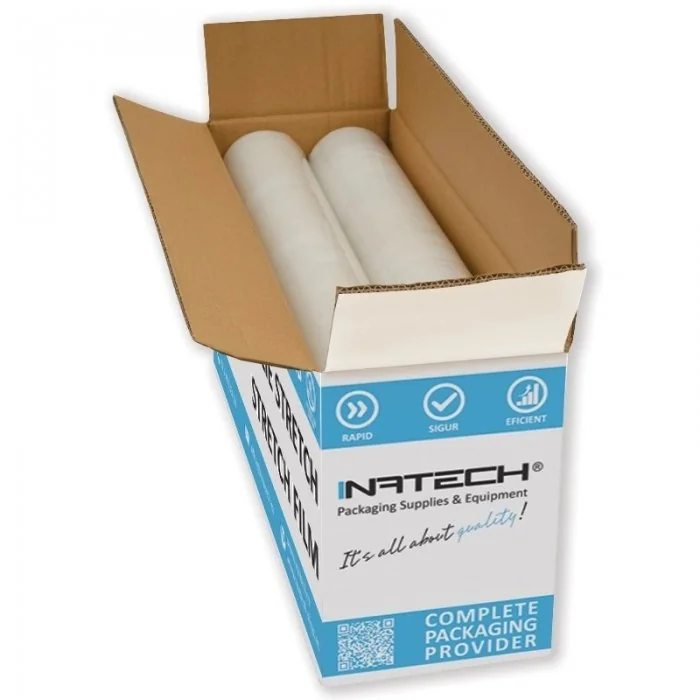 Folie Stretch Uz Manual Latime 500 mm, Grosime 23 my, Greutate 1.5 kg, Цвят Transparent, Greutate Tub 0.3 kg, Buc / Pachet 6