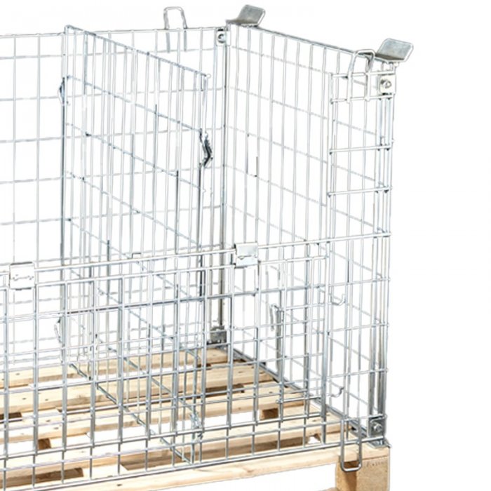 Boxpaleti Metalici Cu Fixare Pe Europalet 1200 x 800 x 1000 mm-Containere Metalice Pentru Depozitare Si Transport