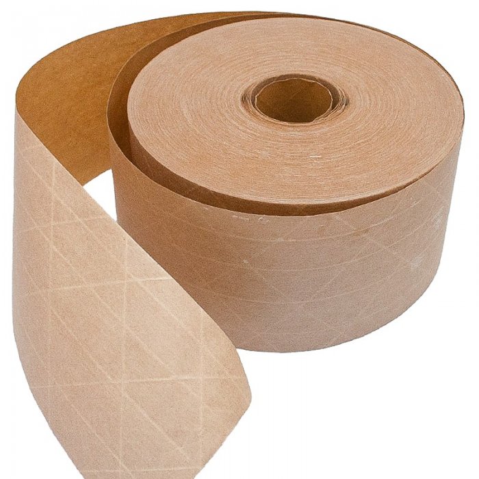 Banda Adeziva Umectibila Din Hartie Kraft, Ranforsare Cross, 150 m x 60 mm-Benzi Adezive Si Adezivi