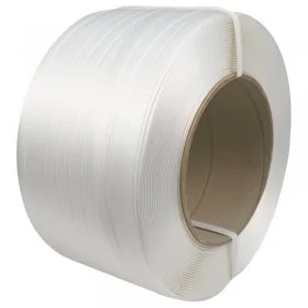 Banda PES Netesuta Compozit, Alb, 16 mm x 850 m, 450 kg, Tub 200 mm-Benzi Pentru Legare Si Paletizare