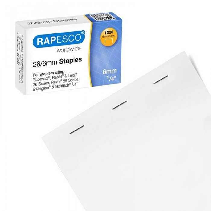 Capse 26/6 Rapesco, 1000 Buc/Cutie-Capsatoare Si Accesorii